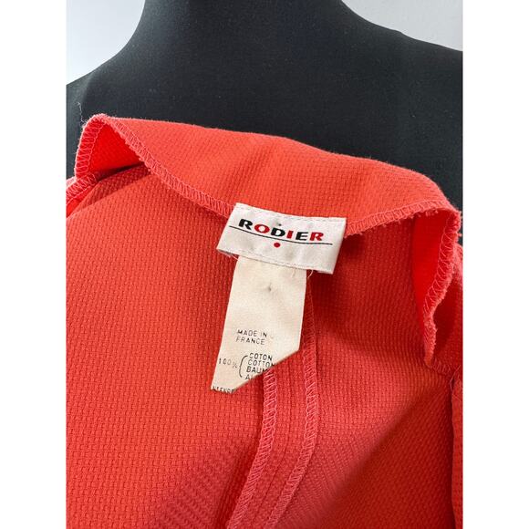 VINTAGE Rodier Coral Orange Blazer Dress Peak Lapel Double Breasted 38 FRANCE - Picture 6 of 8